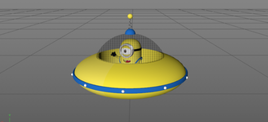 如何利用C4D制作小黃人飛碟模型-33